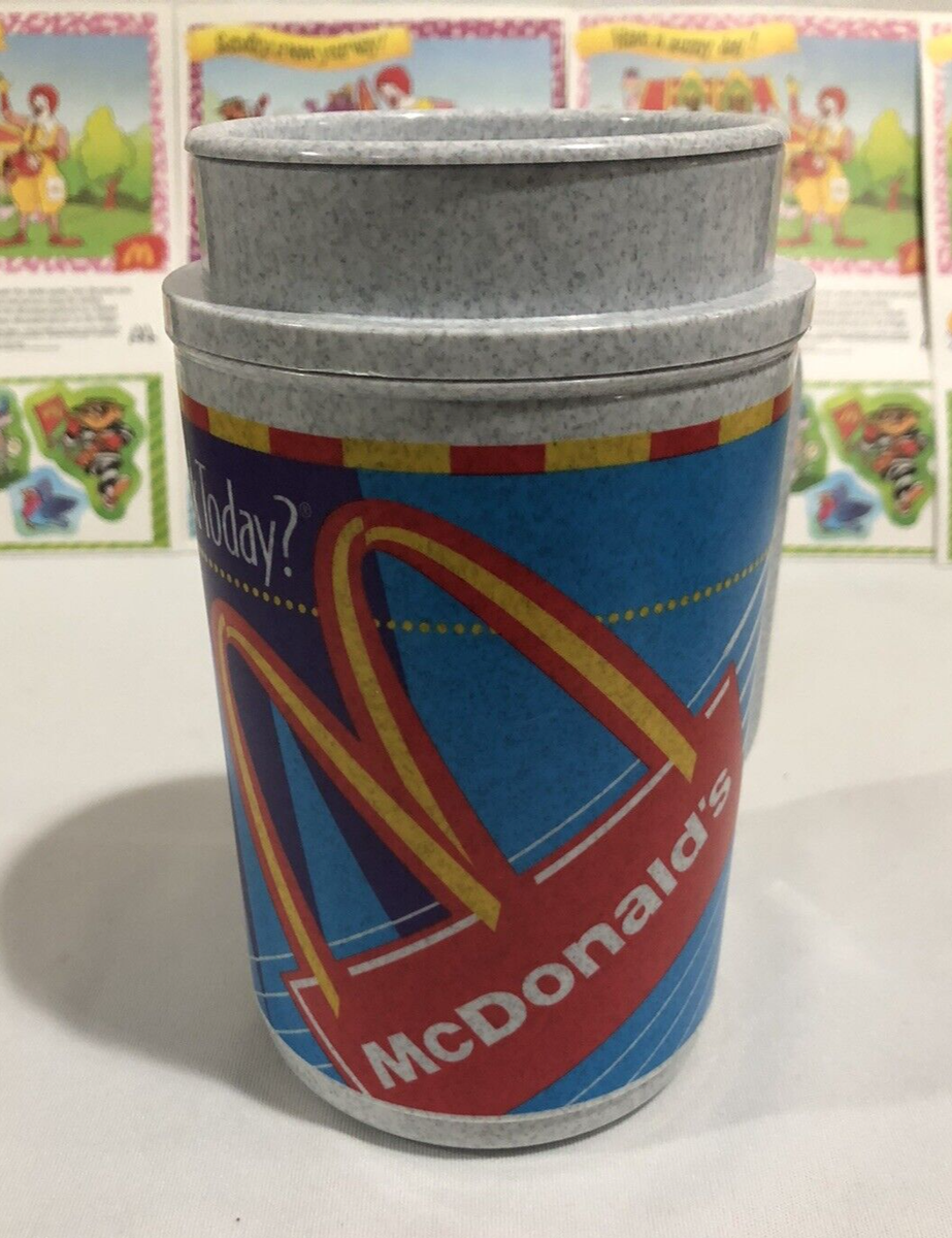 VTG 90's McDonalds Hot Cold Coffee Travel Mug Whirley Thermo Coca Cola 18oz  NEW