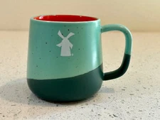 DB  DUTCH BROS Winter Glow Holiday Mug Coffee Cup - Speckled Teal & Red - RARE