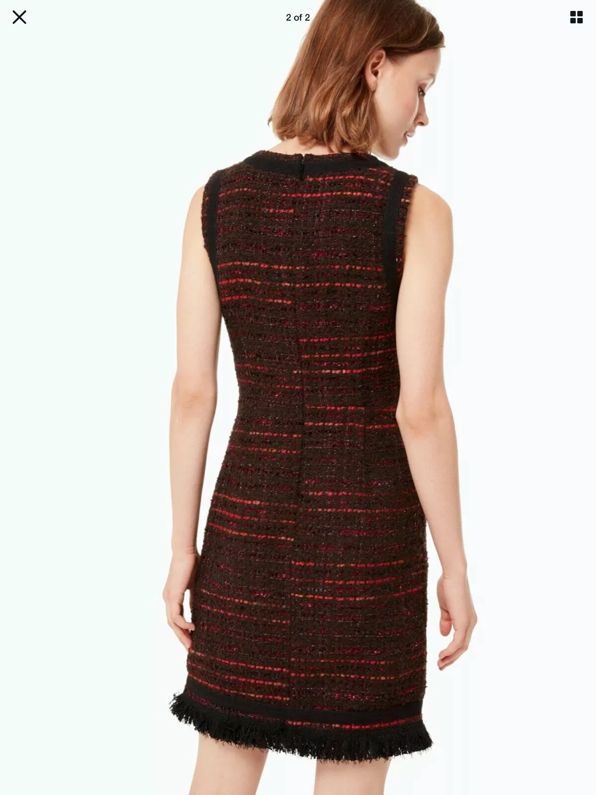 Abito Kate Spade New York multi tweed frange US 0 UK 4 RRP £ 350