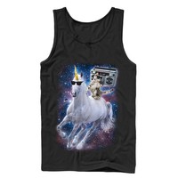Lost Gods Boombox Cat And Unicorn Space Song Mens Graphic Tank Top Lost Gods Boombox Cat And Unicorn Space Song Mens Graphic Tank Top