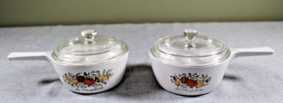Corning Ware 4 PC Spice Of Life 1-1/2 Pint La Marjolaine - P-82-B & P-81-C  Lids