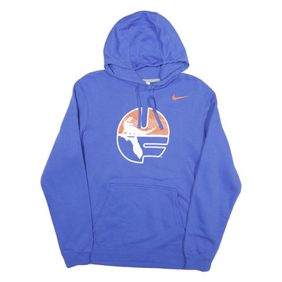 NIKE Herren Blau Pullover Hoodie M Baumwollmischung Kordelzug Kapuze Kängurutasche