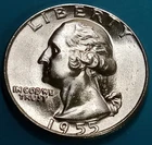 🟅 UNC 1955 90% Silver Wash. Quarter 25¢ - 71-Year-Old Coin