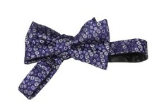 DANIEL CREMIEUX Silk Bow Tie Navy Blue White Floral Self Tie Men's OS Adjustable