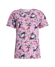 DR SUESS Women s Size L Graphic Scrub Top V-Neck Front Pockets Pink
