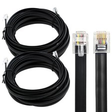 RJ12 Cable 25 feet Telephone Line Cord with 6P6C Connector Landline Wire for ...