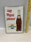 Vintage 1960's Pepsi “Say Pepsi Please” Hanging Wall Tin Tacker  Display Sign