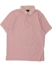 CHAMPION Mens Polo Shirt Large Pink Cotton CK01