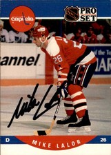 Mike Lalor Signed Auto 1990-91 Pro Set card Washington Capitals