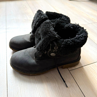 Lico Damen Stiefelette Kunstleder schwarz gefüttert Kunstfell Schnürung EU 36