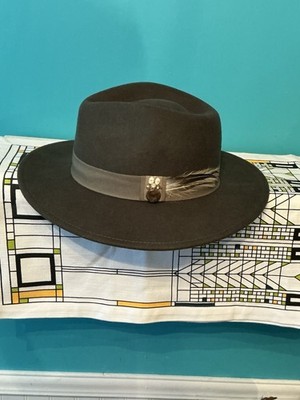 Uno Alla Volta Man Woman s Wool Fedora Hat Ribbon Feathers Backwoods Green NEW!