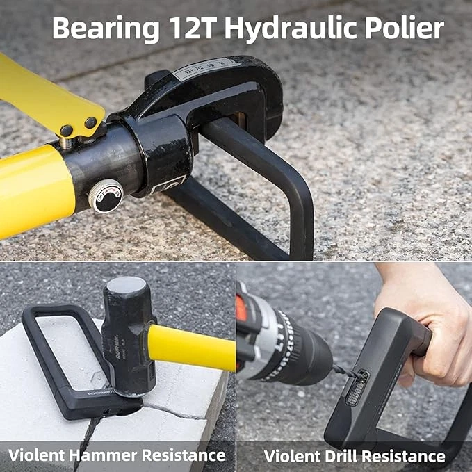 ROCKBROS Heavy Duty Anti Theft Bike U Lock w/Cable (Max 22.5MM+Mounting Bracket) - Image 4 of 4