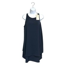 Lila Rose Sleeveless Tiered Shift Dress NWT Women's Sz 8 Navy Flowy Cocktail