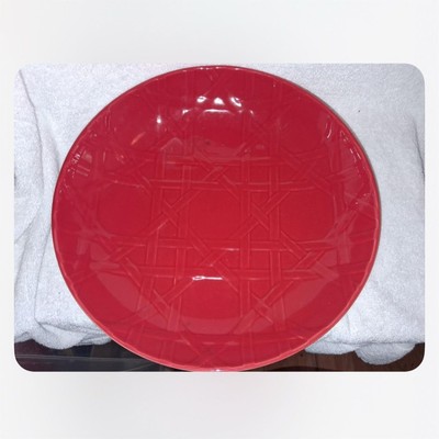 Porland Cindy Crawford Red Geometric Dinner Plate 11'' Elegant Dining replacement