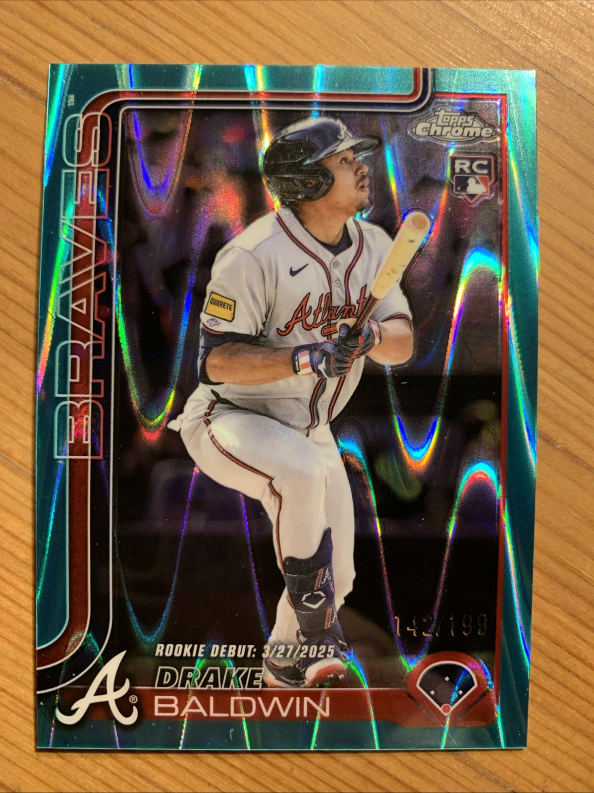 2025 Topps Chrome Update Drake Baldwin #USC88 Aqua RayWave Refractor 142/199