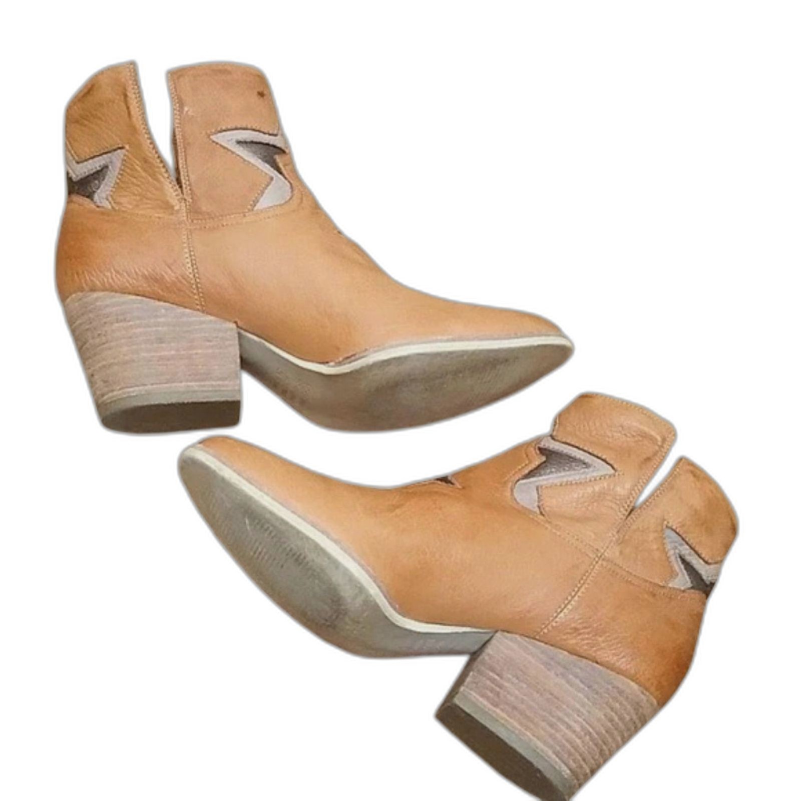 Anthropologie Silent D Wayte Tan leather Western … - image 3