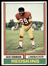 1974 Topps Dave Robinson Washington Redskins #313 EX