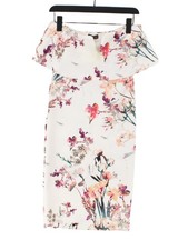 Evita Bodycon Midi Dress UK10 in White