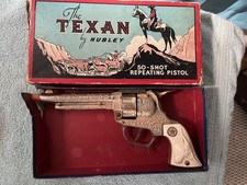 Vintage Texan by Hubley 50 Shot Repeating Pistol Cap Gun Orig Box 1950's