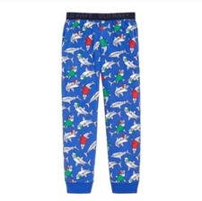 Old Navy Shark Pajama Pants Boys Size XL 14/16 Blue Fleece Cozy Lounge