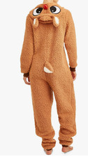 Rudolph Red Nosed Reindeer Womens Matching Family Union Suit Pajamas Small