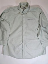 L.L. Bean Button Down Shirt 16.5 Light Green Wrinkle Resistant Traditional Fit