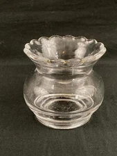 Vintage Scalloped Rim Toothpick Holder Mini Vase Clear Glass 2.5"