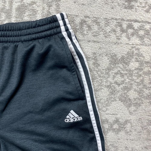 Adidas Pants Youth Kids 3-Stripes Gray Active Casual Joggers Size Large 14/16 - Picture 5 of 7