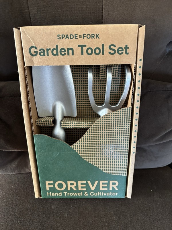 Garden Tool Set -Spade to Fork 2pc - NEW in BOX - Forever Trowel & Cultivator