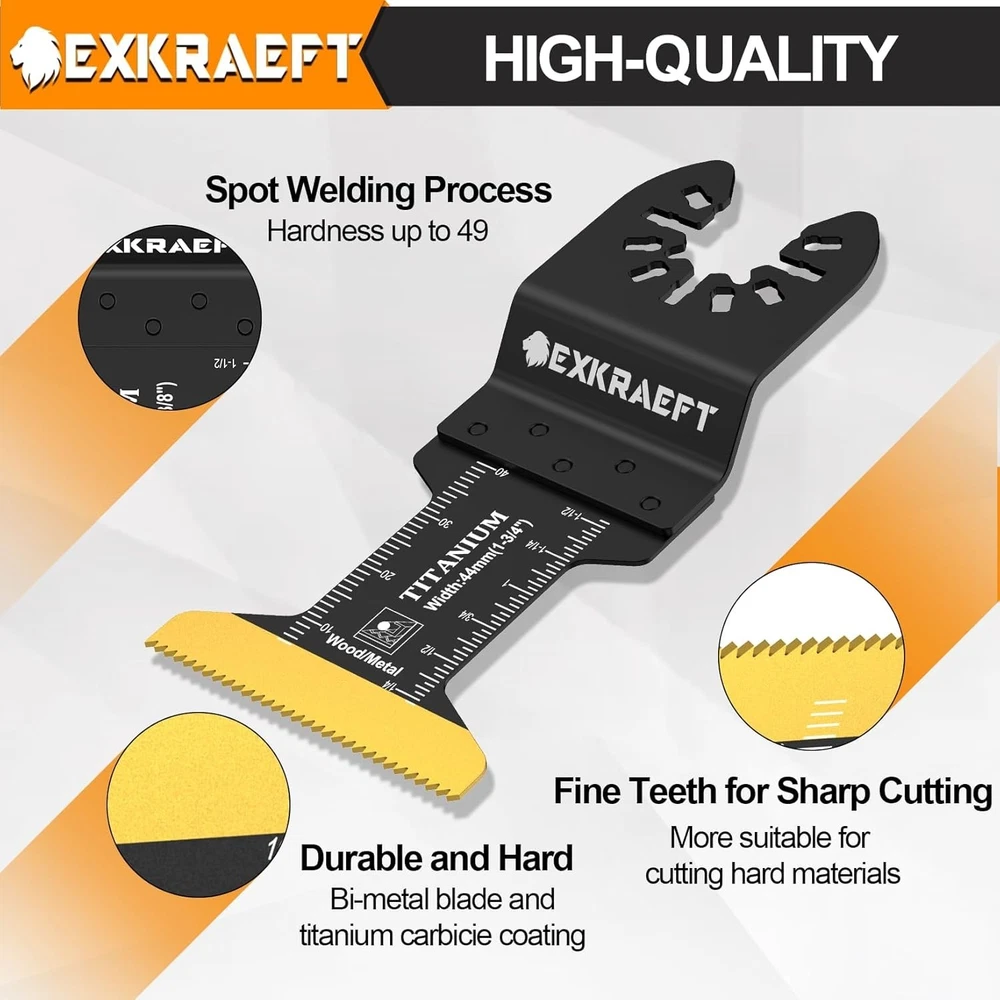 136-Piece Multi-Tool Oscillating Blade Set with Curved Edge for Precision Cutting