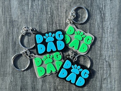 Dog Dad Schlüsselanhänger | 3D-Druck | Hundepapa | Accessoires