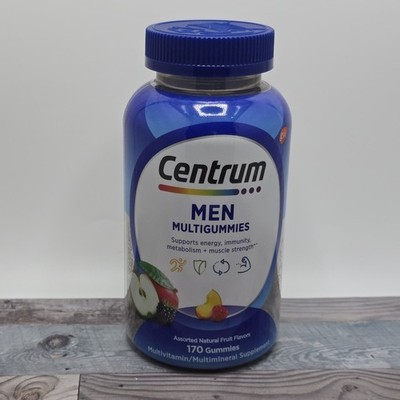 1/26 Centrum Men Multigummies 170 Count Assorted Fruit Flavors Multivitamin