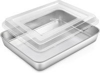 Homikit Backblech, Edelstahl Rechteckige Auflaufform Ofenblech Mit Luftdichtem D