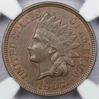 1907 1c Indian Head Cent - NGC MS 63 BN