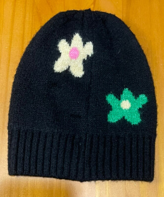 Free People Floating Flowers Beanie Black Pink Green NWOT  display picture 1