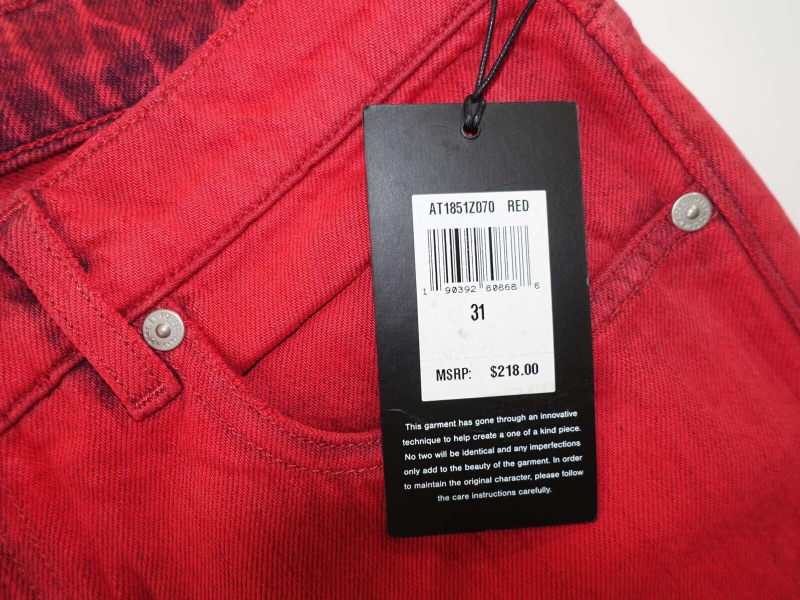 7 For All Mankind Men's Paxtyn Skinny Jeans Size 31 x 32 NWT Red Mid Rise  Denim