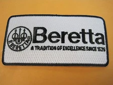 BERETTA FIREARMS PATCH 2 X 4 INCH IRON or SEW ON GUN PATCH 100% EMBROIDERY LOOK!