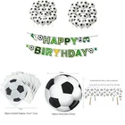 Football 12" Black Latex Balloons Banner Boy Birthday Match Theme Party Decor UK