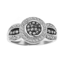 1/2ct April Birthstone Gray and White Diamond Fashion Ring in Sterling Silver