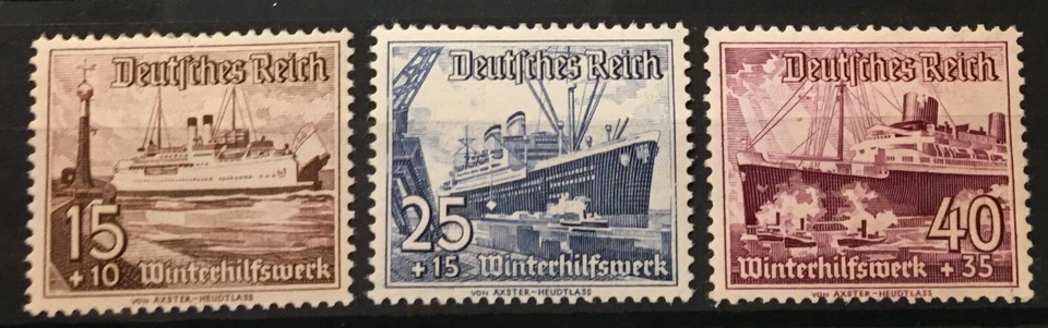 Germany 1937  3rd Reich  Mi 651-9 Sc B107-15 Ships MNH - Image 4 of 4