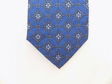 Bloomingdale's Men's Floral Square Silk Classic Neck Tie Blue MSRP 59