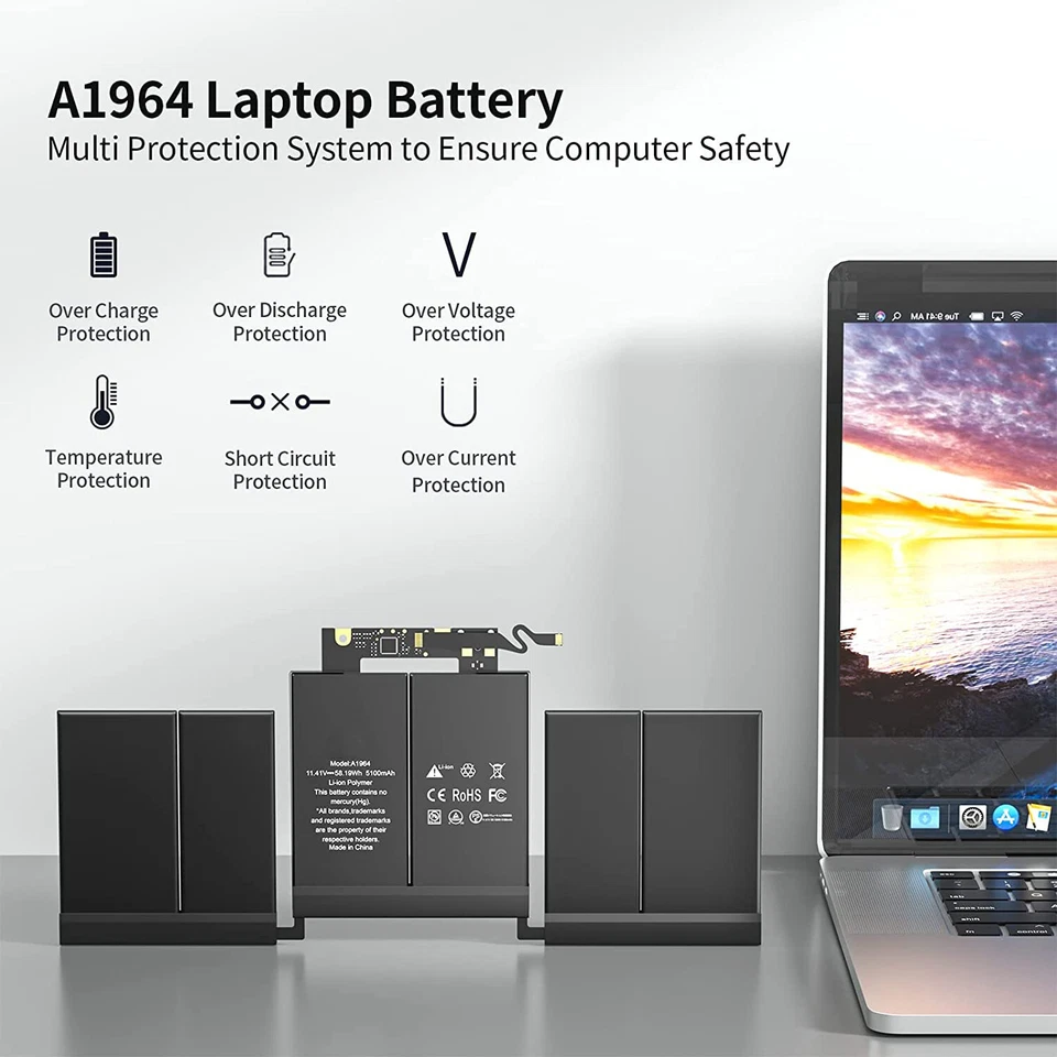 A1964 Akku für Original Apple MacBook Pro 13" A1989 Mid 2018 -2019 EMC 3214 58WH - Bild 4 von 4