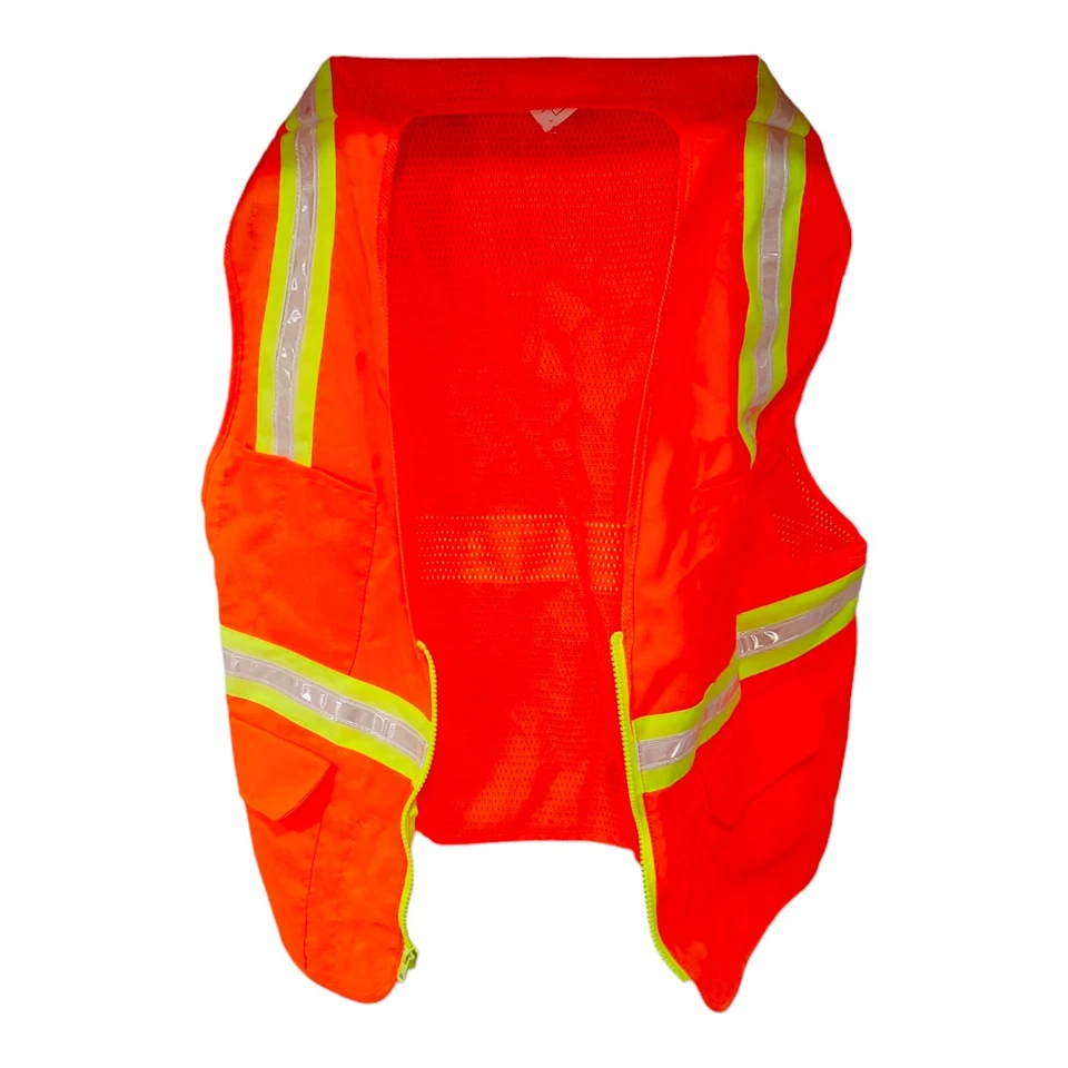 Safety Reflective Body Vest Men’s XL Orange With Reflective Stripes Lot of 4 - Image 3 of 4