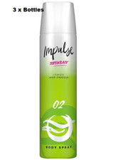 Impulse O2 Body Spray 75ml Lemon and Freesia ( 3 X Quantity)