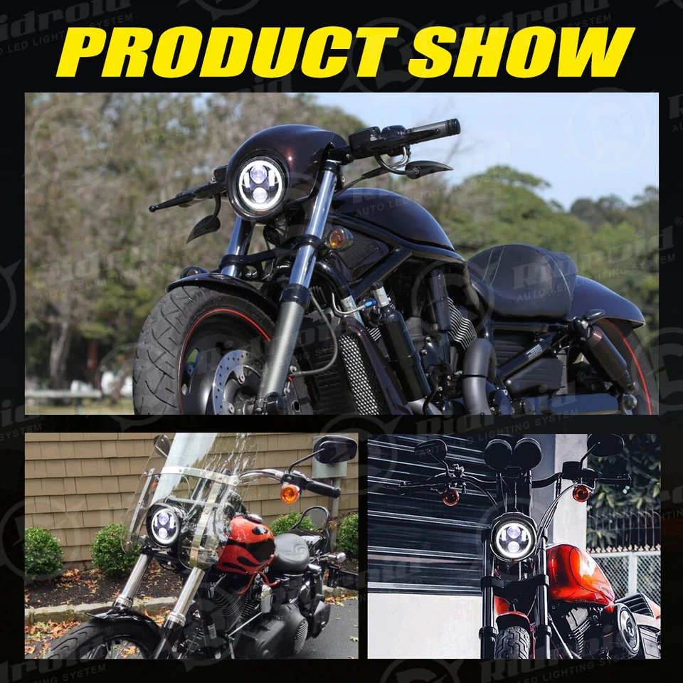 Светодиодная прожекторная фара 5-3/4 5,75 дюйма для мотоцикла Honda Shadow Spirit 700 750 - Изображение 2 из 4