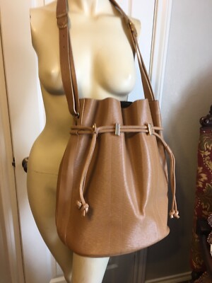 RIVE GAUCHE FROM FRANCE LARGE BEIGE EPI DRAWSTRING BAG