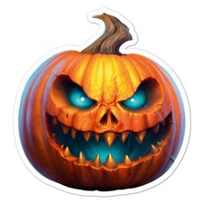 Pumpkin Jack O'Lantern, Vinyl Decal Sticker, Indoor Outdoor, 3 Sizes, 9411