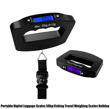 Portable Digital Luggage Scales 50kg Fishing Travel Weighing Scales Holiday UK
