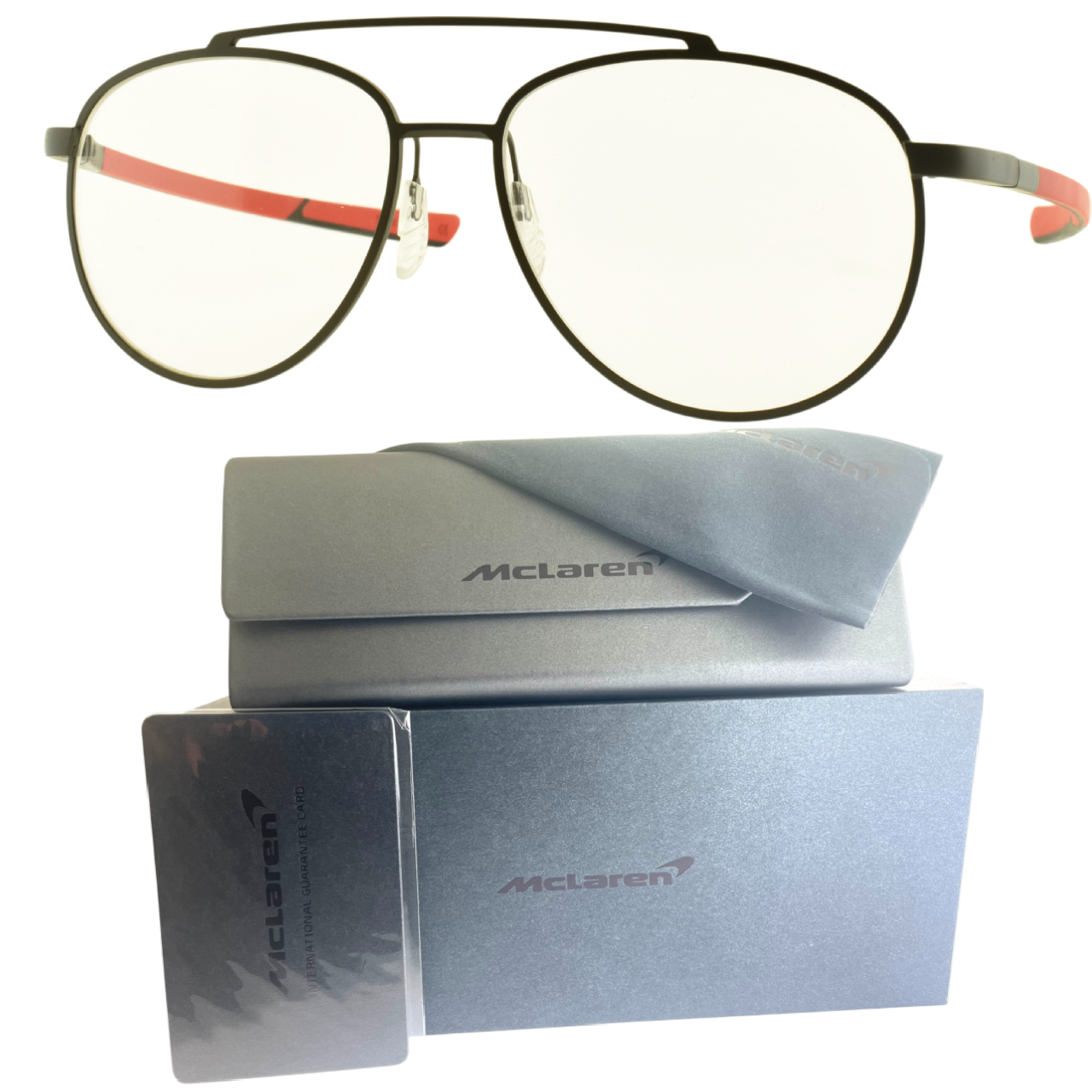 NEW!! MCLAREN MLSEDO04 C03 Red Aviator Full Rim Mens Optical Frame