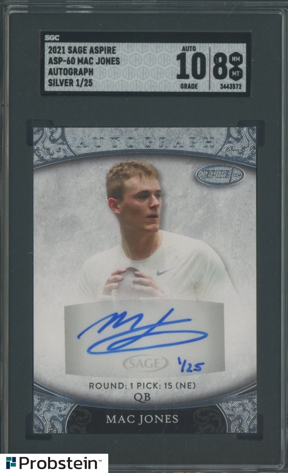 Mac Jones Sage Aspire Autograph #ASP60 Silver
